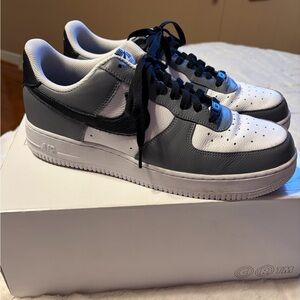 Nike Air Force 1 Black and Gray Sneakers - CUSTOM designed